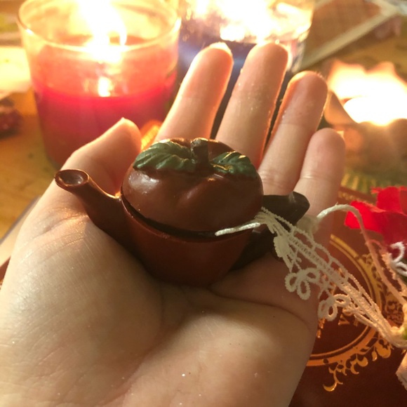 Floral Bookmark w Stackable Mini Teapot and Saucer - Picture 7 of 9